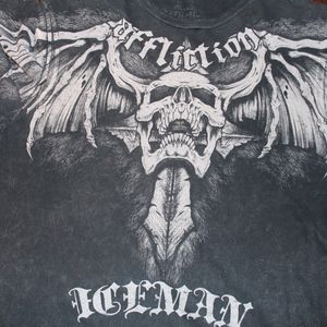 Distressed Black Affliction, Skull XL Mens tee